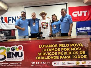 Leia mais sobre o artigo Sindiágua-PB durante o 13° ENU – Encontro Nacional dos Urbanitários, sob o lema: Lutamos pelo povo, lutamos por nós: serviços públicos de qualidade para todos!